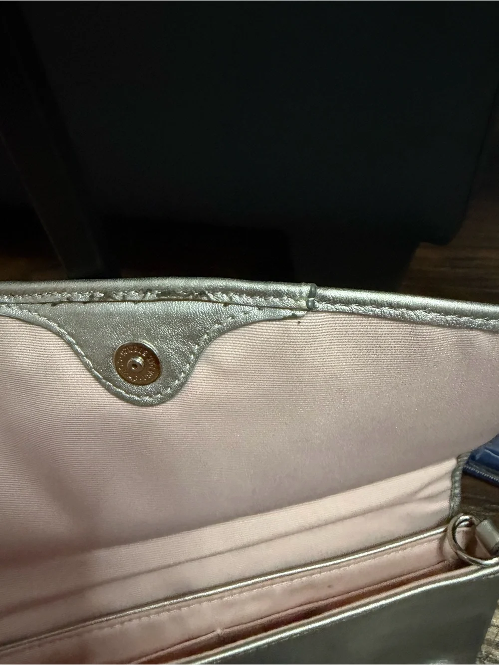 Coach Silver Metallic Leather Wristlet